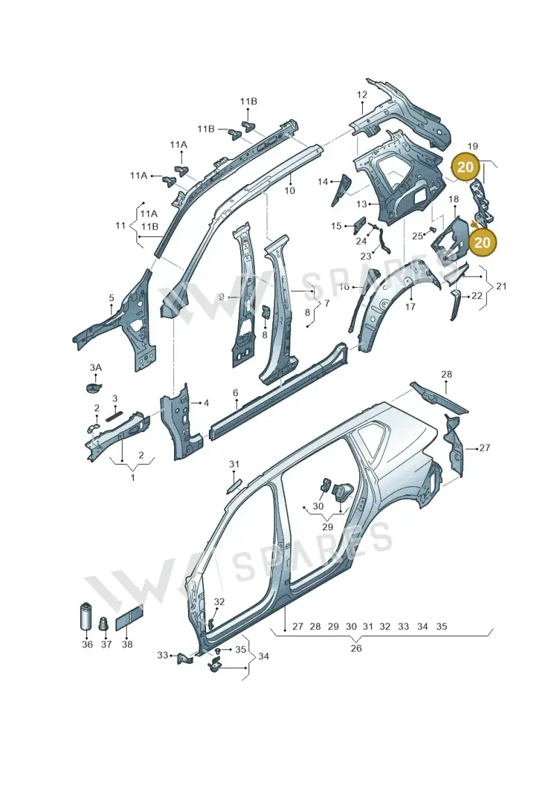 2Q0803849A — SEAT Tarraco FR (2018-2024) diagram 591809000, position 20
