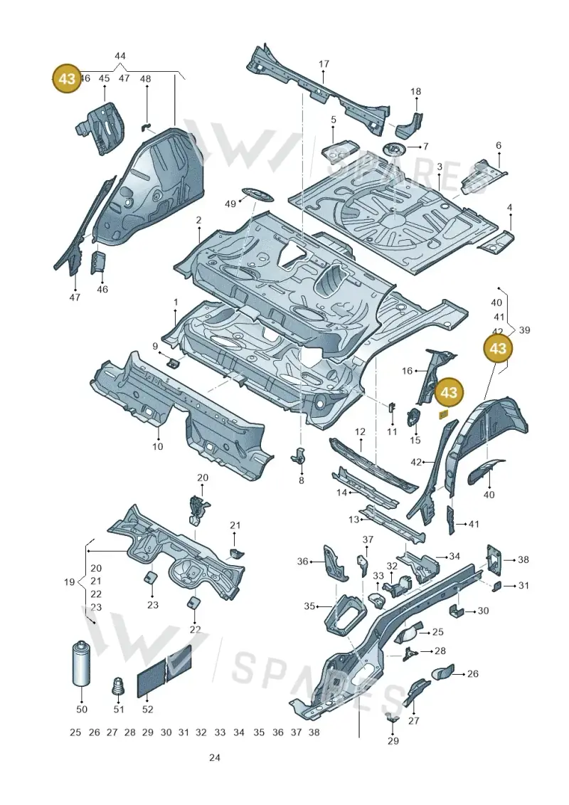 2Q0803849A — SEAT Leon style (2019-) diagram 5fn803010, position 43