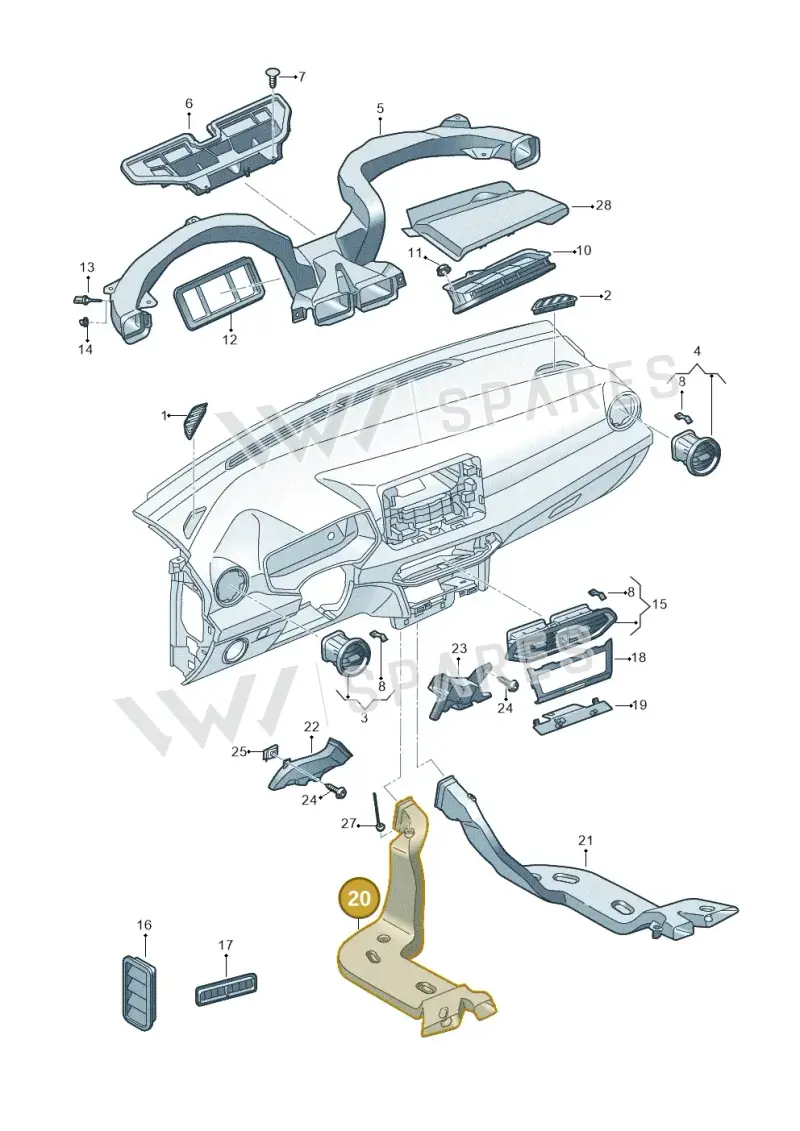 2Q0819805 — SEAT Arona FR (2017-) diagram 835819032, position 20