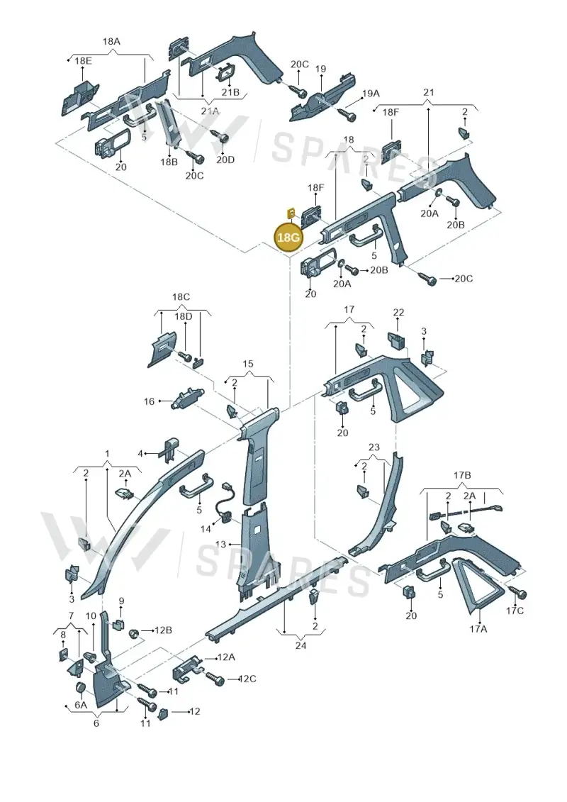 2TA853582 — Audi RS6 qu. (2003-2004) diagram 260867540, position 18G