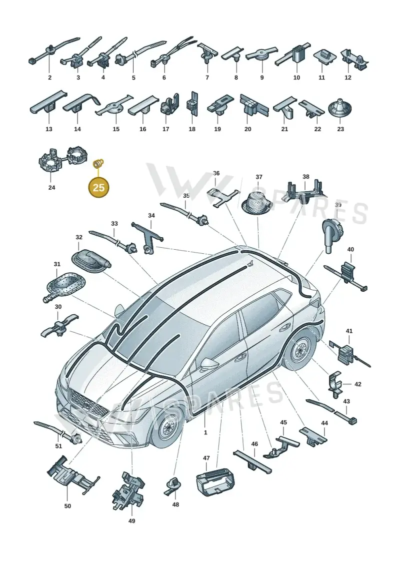 357972842 — SEAT Arona FR (2017-) diagram 835971081, position 25