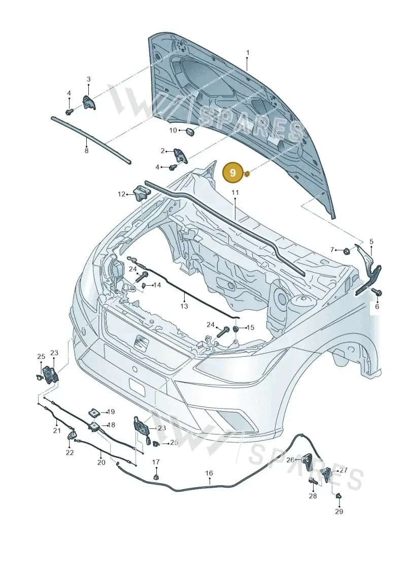 3B0823499E — SEAT Ibiza FR (2017-) diagram 835823000, position 9