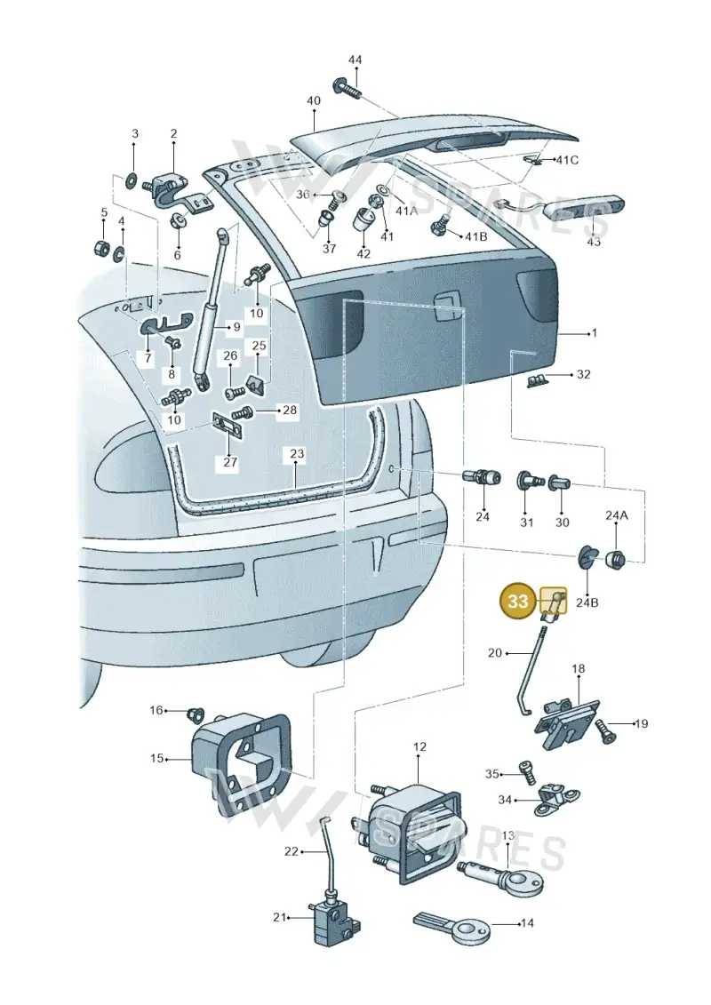 3B0827637 — SEAT TOLEDO/LEON/LEON-4 (2001-2006) diagram 205827200, position 33