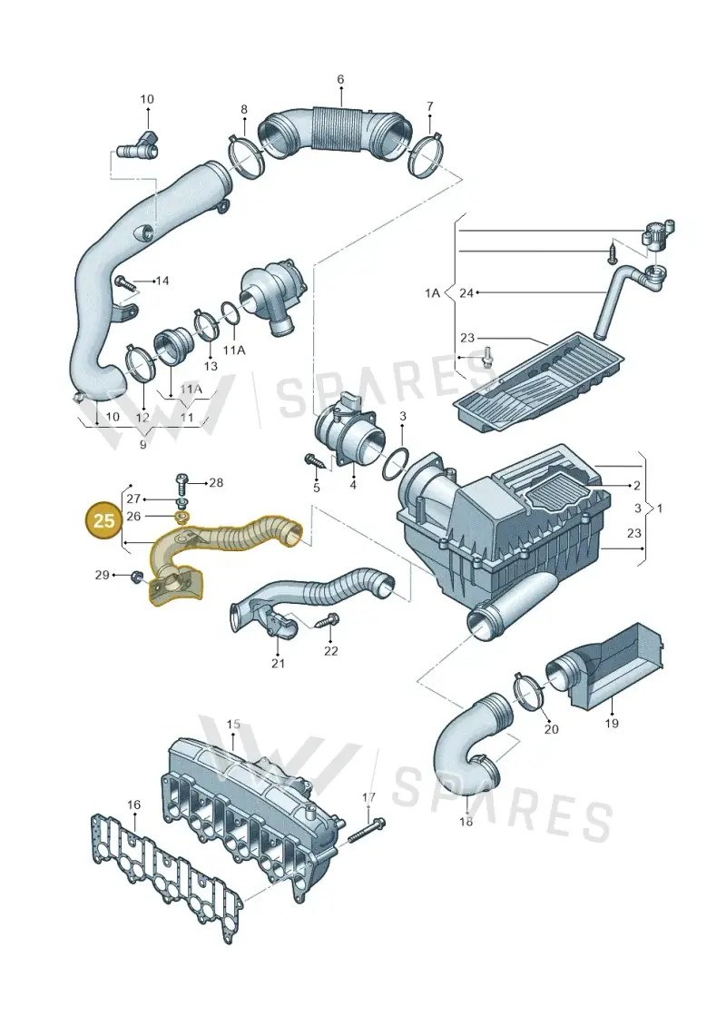 3C0129565B — SEAT Altea XL Reference (2010-2013) diagram 420129500, position 25
