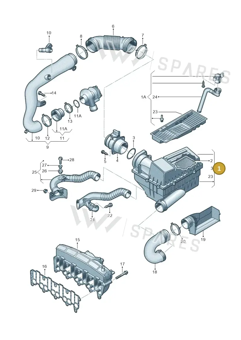 3C0129607AQ — SEAT Altea XL Reference (2010-2013) diagram 420129500, position 1