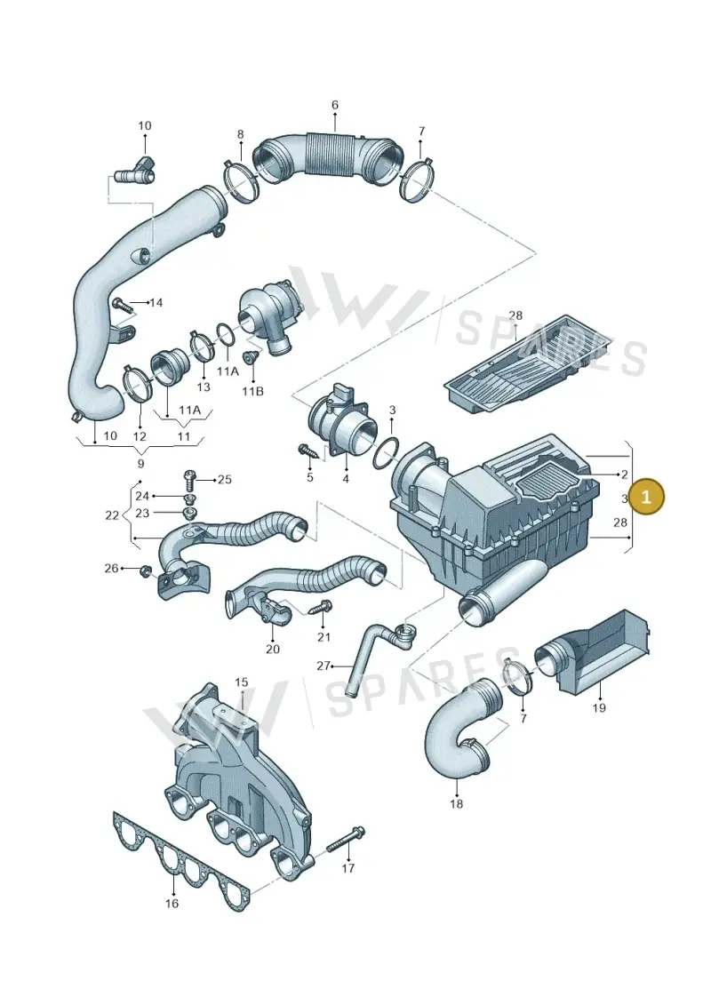 3C0129607BD — SEAT Altea XL Reference (2010-2013) diagram 460129300, position 1