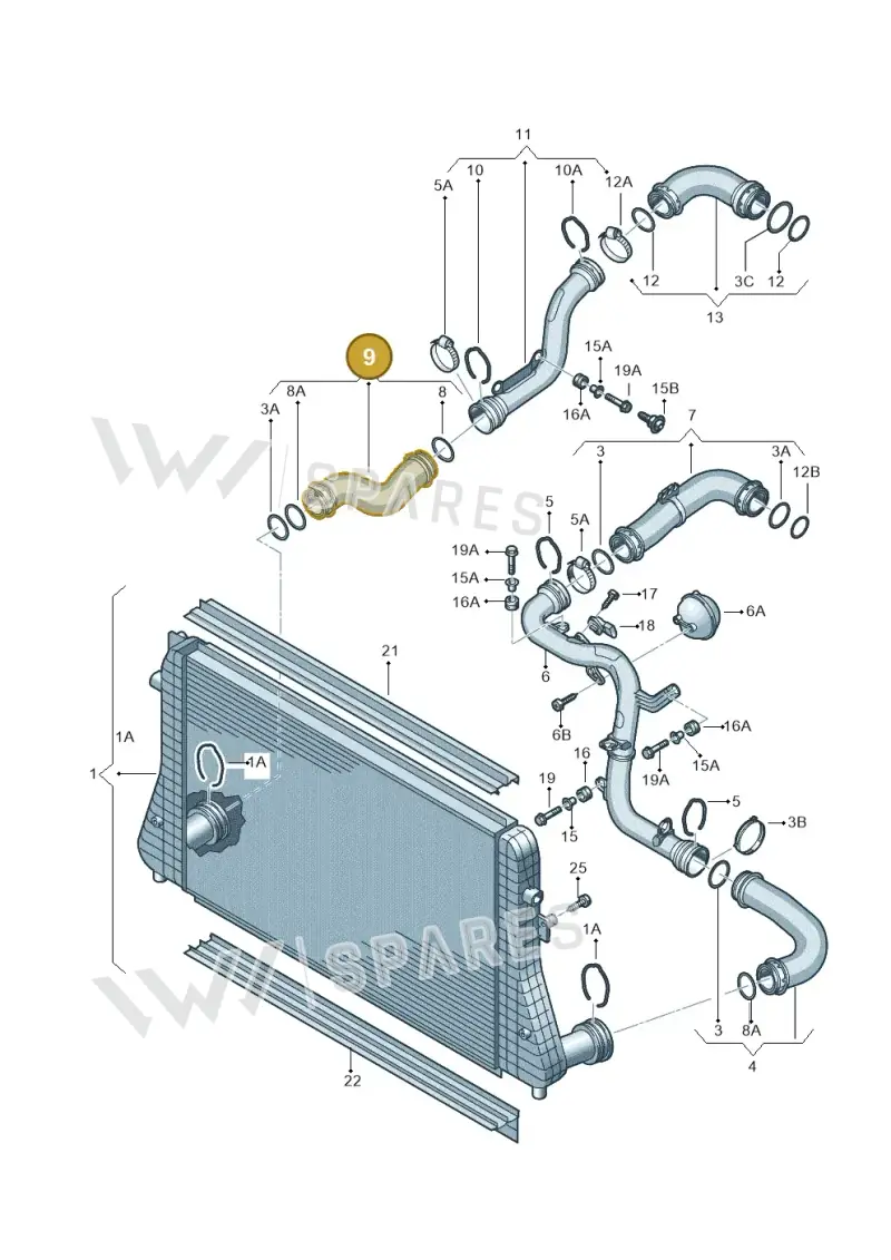 3C0145834F — SEAT ALTEA                  07> (2006-) diagram 460145800, position 9