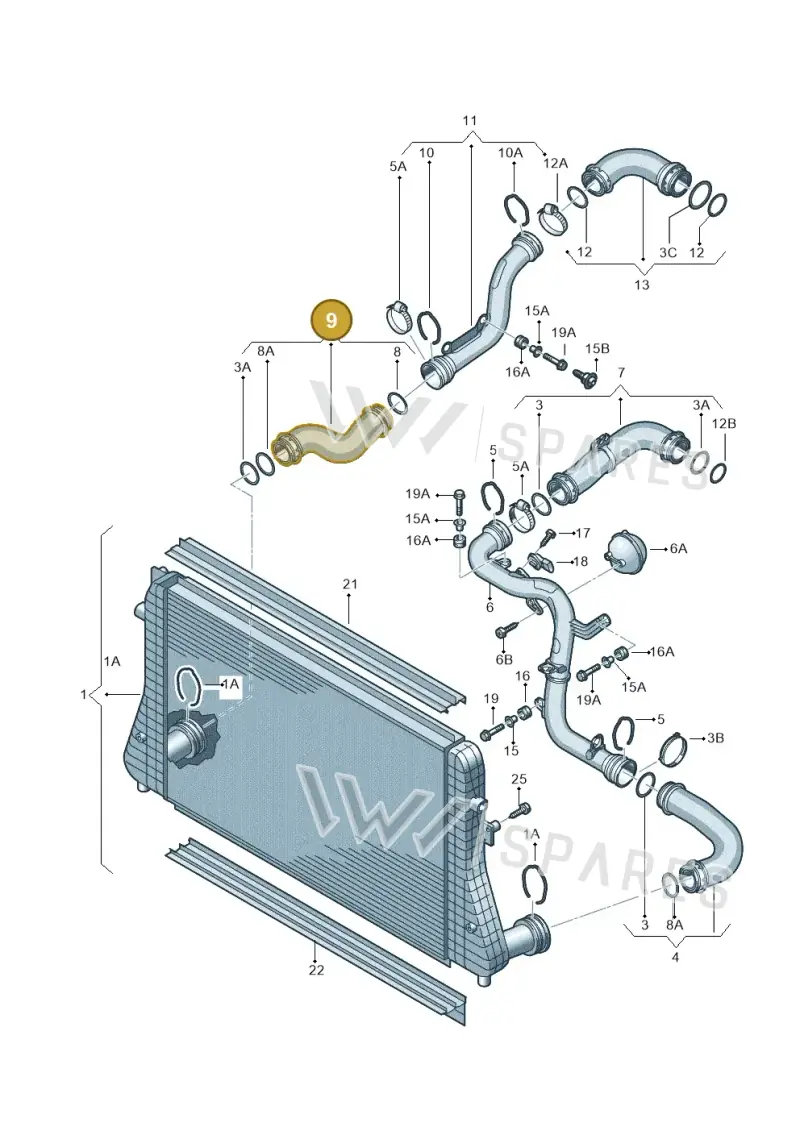 3C0145834M — SEAT Altea XL Reference (2010-2013) diagram 460145800, position 9