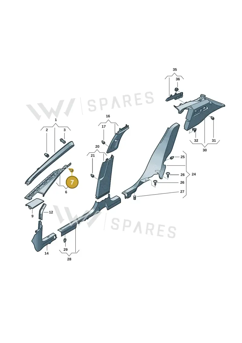 3C0867333 — SEAT EBoost CUPRA (2021-) diagram 10s867070, position 7