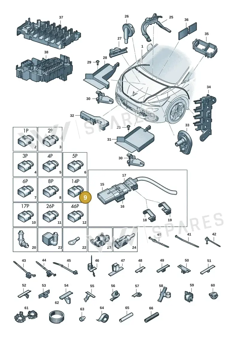 3C0973837 — SEAT EBoost CUPRA (2021-) diagram 10s971080, position 9