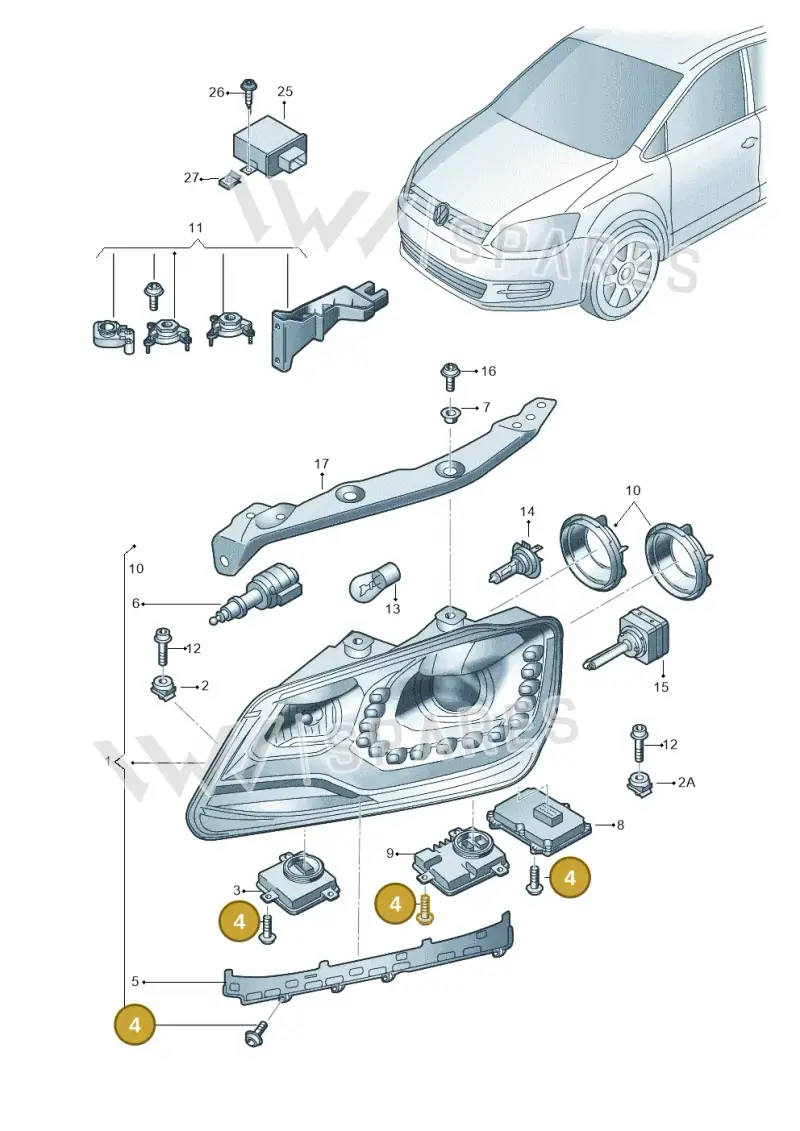 3C8941117 — SEAT Alhambra Stylance (2010-2013) diagram 689941200, position 4