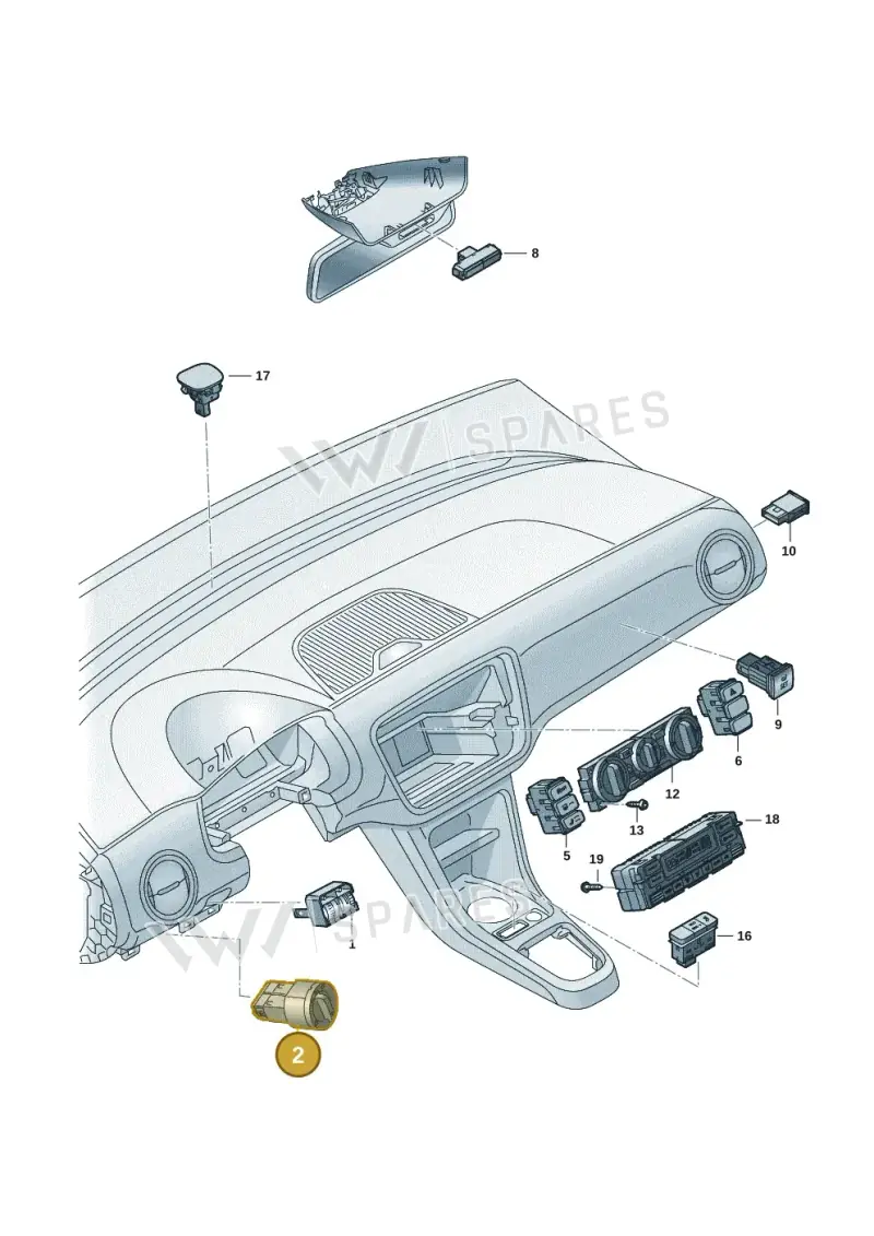 3C8941431BXSH — SEAT Mii electric (2020-2021) diagram 12s941500, position 2
