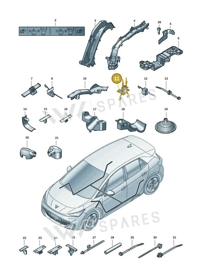 3D0971838F — SEAT EBoost CUPRA (2021-) diagram 10s972001, position 11