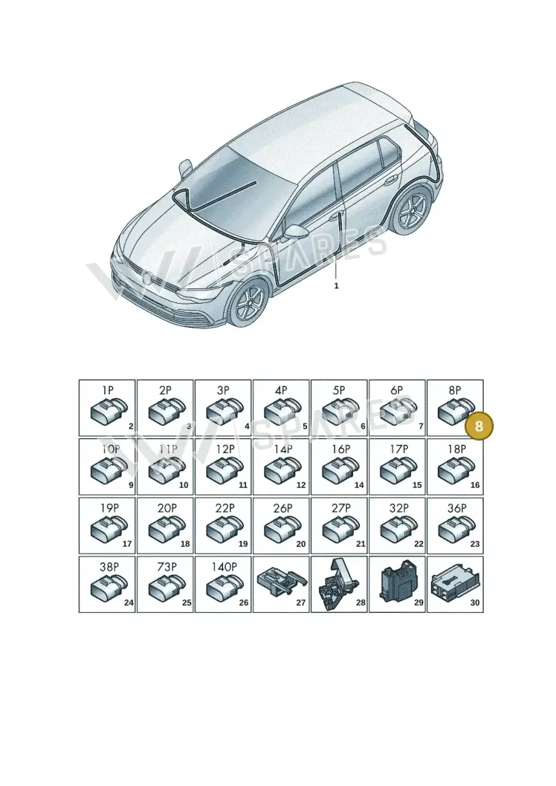 3D0972708A — SEAT Formentor TSI CUPRA (2020-) diagram 5h0971090, position 8