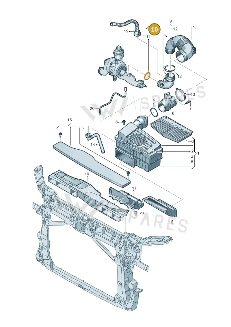 3Q0129635D — SEAT Formentor TSI CUPRA (2020-) diagram 884129300, position 10