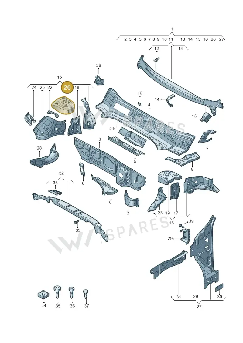 3QF809122 — SEAT 578 platform diagram 597805050, position 20