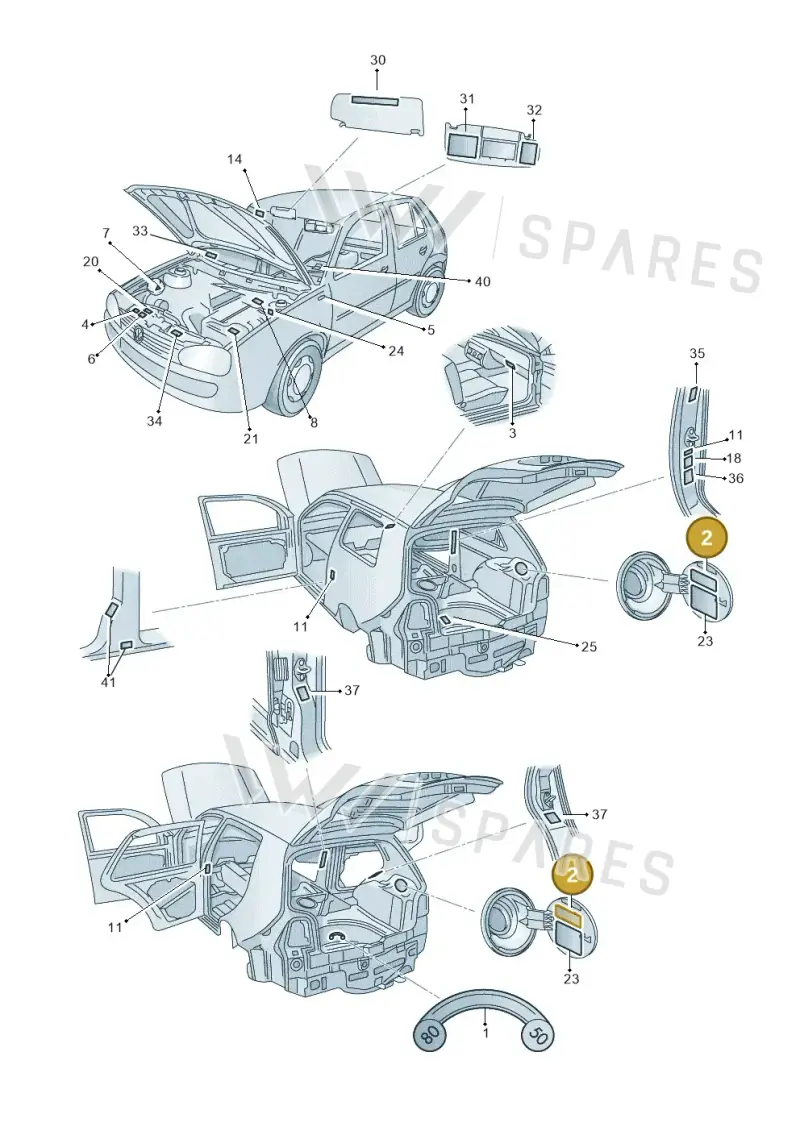 3W8010376C — SEAT Ibiza Reference (2011-2012) diagram 203010000, position 2