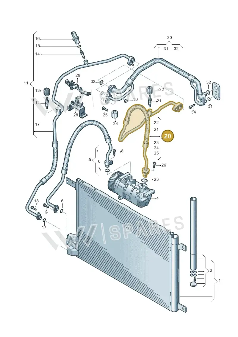 3WA816743B — SEAT 578 platform diagram 746260400, position 20