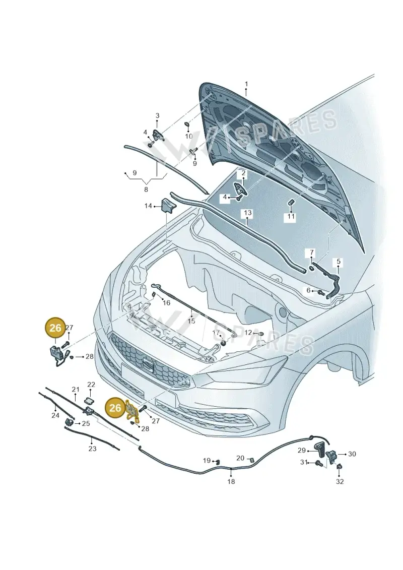 4K0823509A — SEAT Leon style (2019-) diagram 5fn823000, position 26