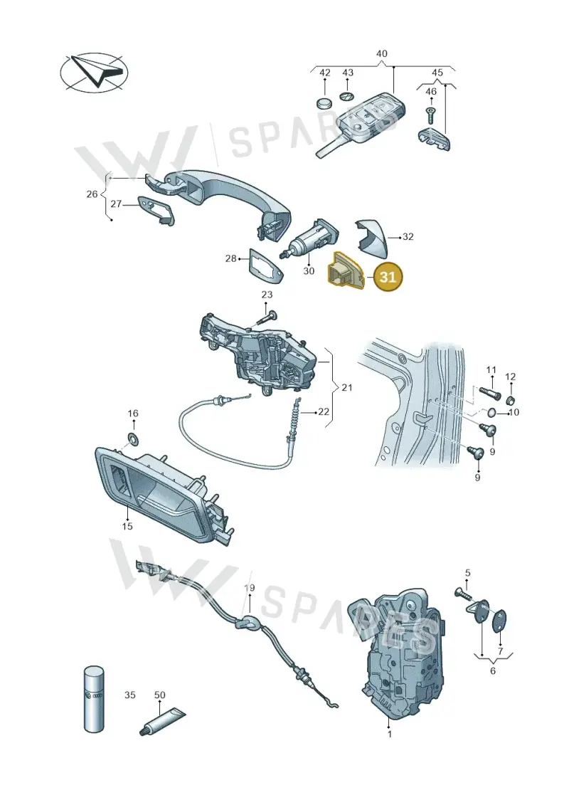 510839168 — SEAT Tarraco FR (2018-2024) diagram 869837000, position 31