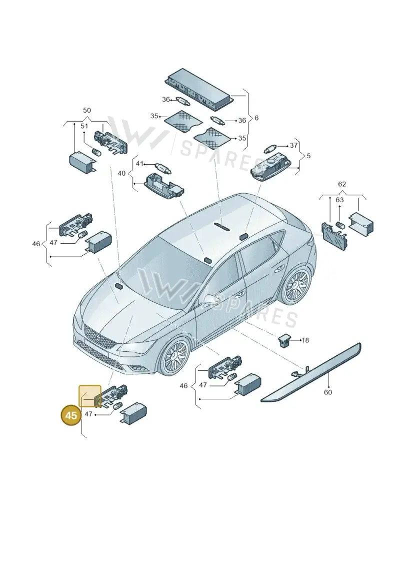 5E0919173C — SEAT Leon style (2019-) diagram 754947050, position 45