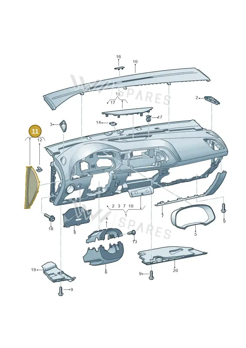 5F0857036BVS9 — SEAT Leon ST (2012-) diagram 754857100, position 11