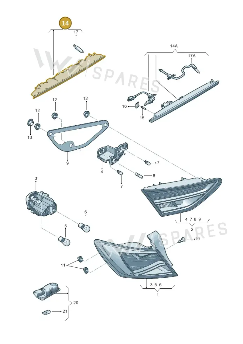 5F0945097D — SEAT Leon ST Stylance (2016-2020) diagram 754945000, position 14