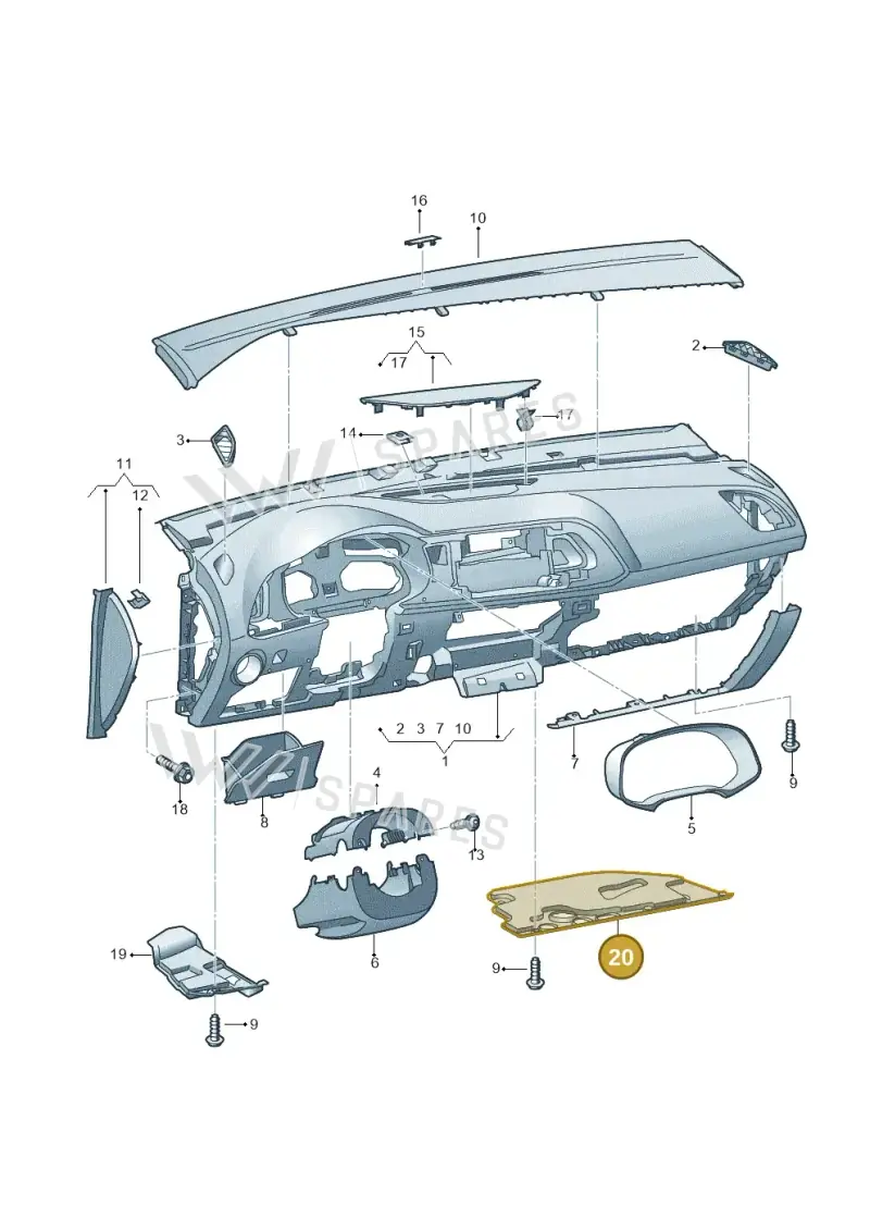 5F1863668AVS9 — SEAT Leon ST (2012-) diagram 754857100, position 20
