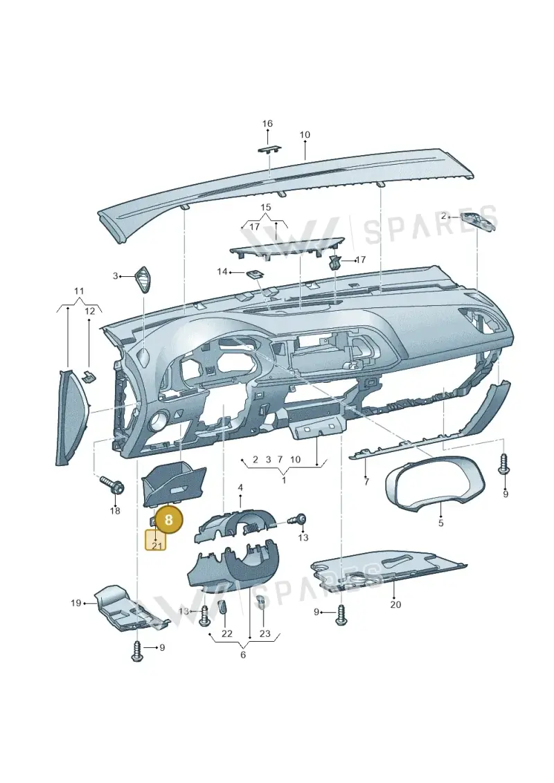 5F2857506AVS9 — SEAT Leon ST (2016-2020) diagram 830857100, position 8