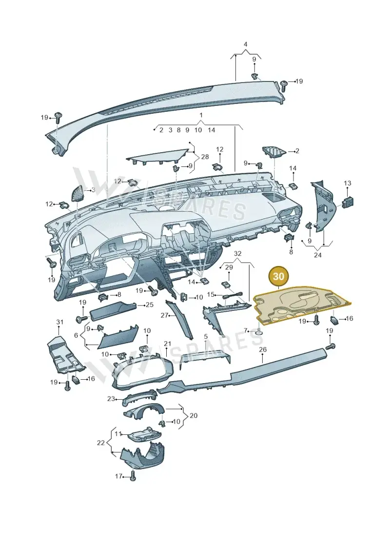 5F2863667CVS9 — SEAT CUPRA Formentor (2020-) diagram 5fn857010, position 30