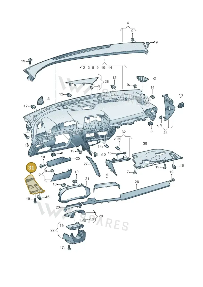 5F2863668EVS9 — SEAT CUPRA Formentor (2020-) diagram 5fn857010, position 31