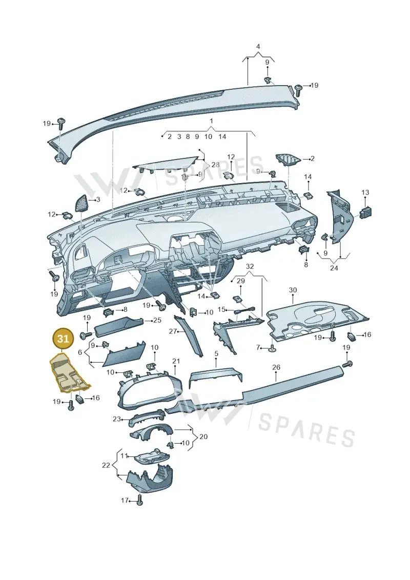 5F2863668FVS9 — SEAT CUPRA Formentor (2020-) diagram 5fn857010, position 31
