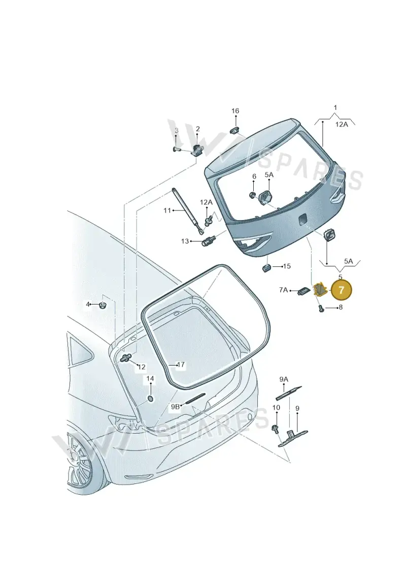 5F3827505CVS9 — SEAT Leon ST Stylance (2016-2020) diagram 754827000, position 7