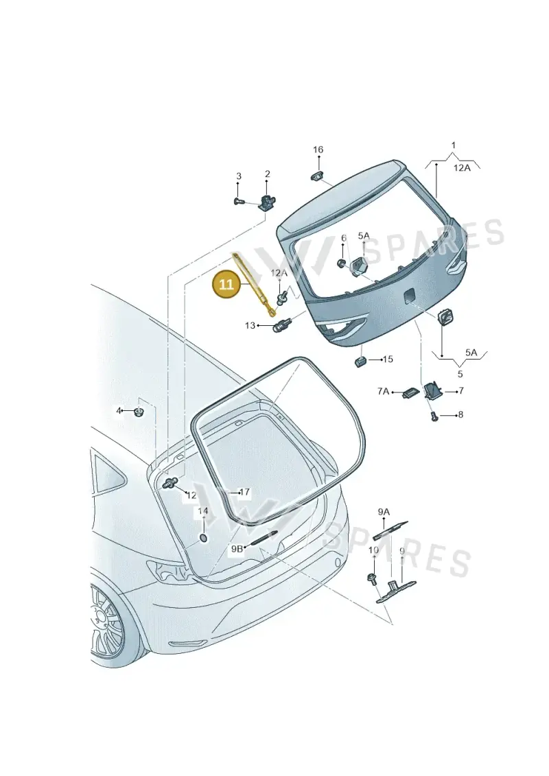 5F3827550B — SEAT Leon ST Stylance (2016-2020) diagram 754827000, position 11