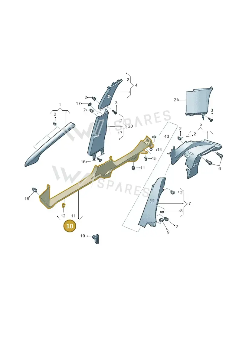 5F3863483BVS9 — SEAT Leon ST (2016-2020) diagram 754867700, position 10