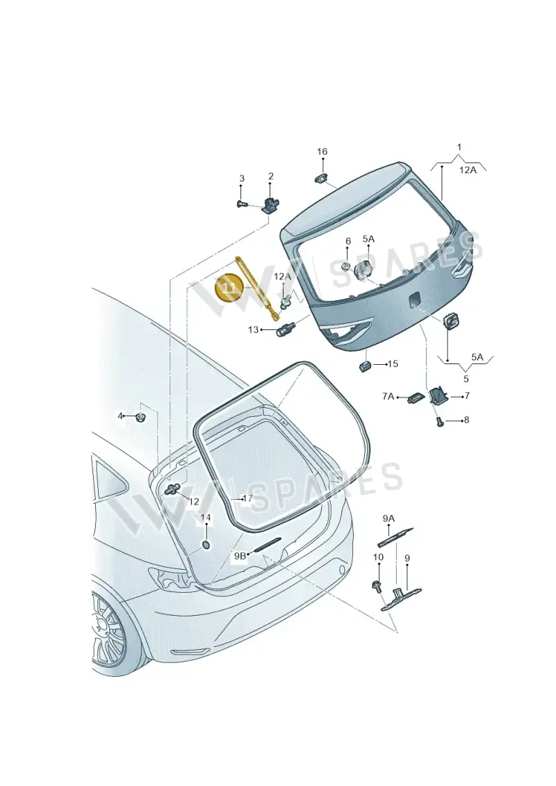 5F4827550A — SEAT Leon ST Stylance (2012-2016) diagram 754827000, position 11