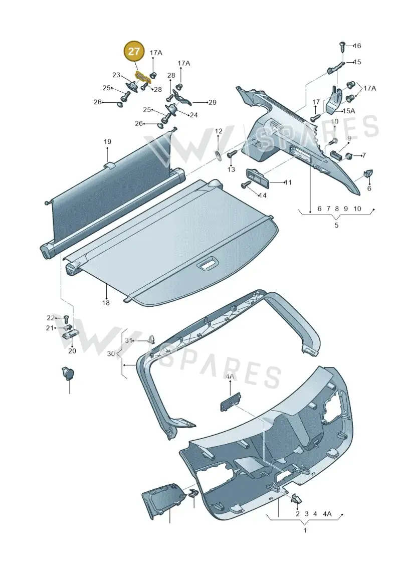 5F9861822 — SEAT Leon ST (2016-2020) diagram 754867950, position 27