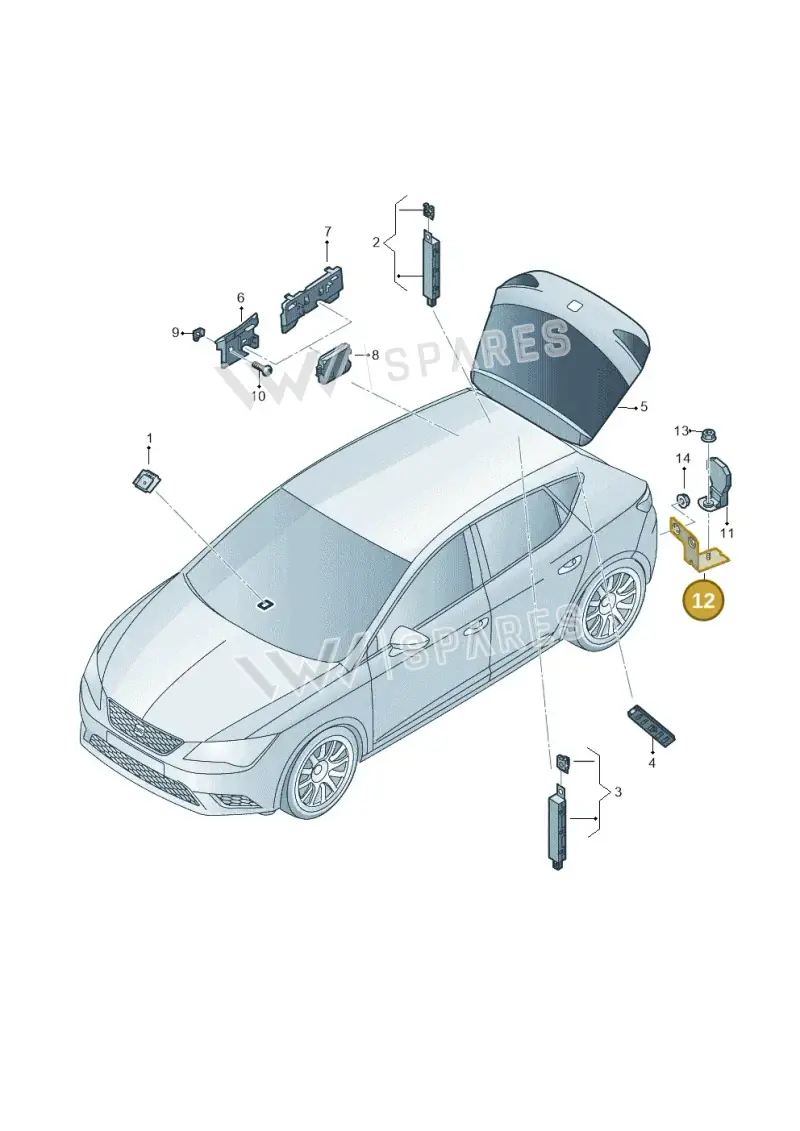 5F9919909 — SEAT Leon ST (2016-2020) diagram 830035100, position 12