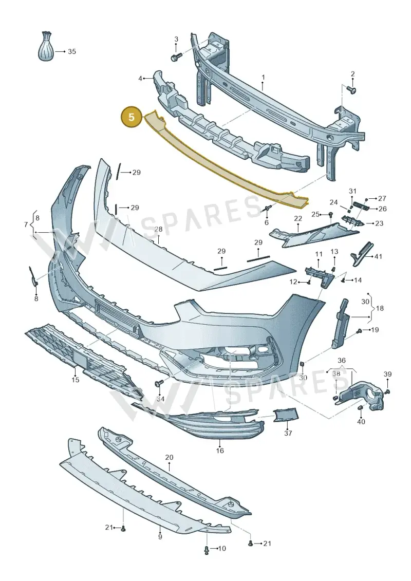 5FA807651A — SEAT Leon (2019-) diagram 5fn807010, position 5