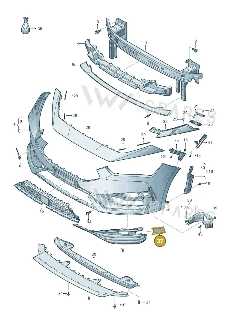 5FA807925A9B9 — SEAT Leon (2019-) diagram 5fn807010, position 37