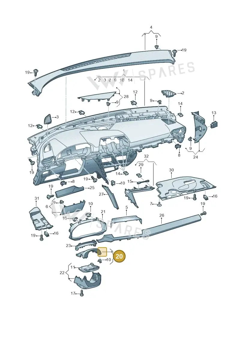 5FA858560A4PK — SEAT CUPRA Formentor (2020-) diagram 5fn857010, position 20