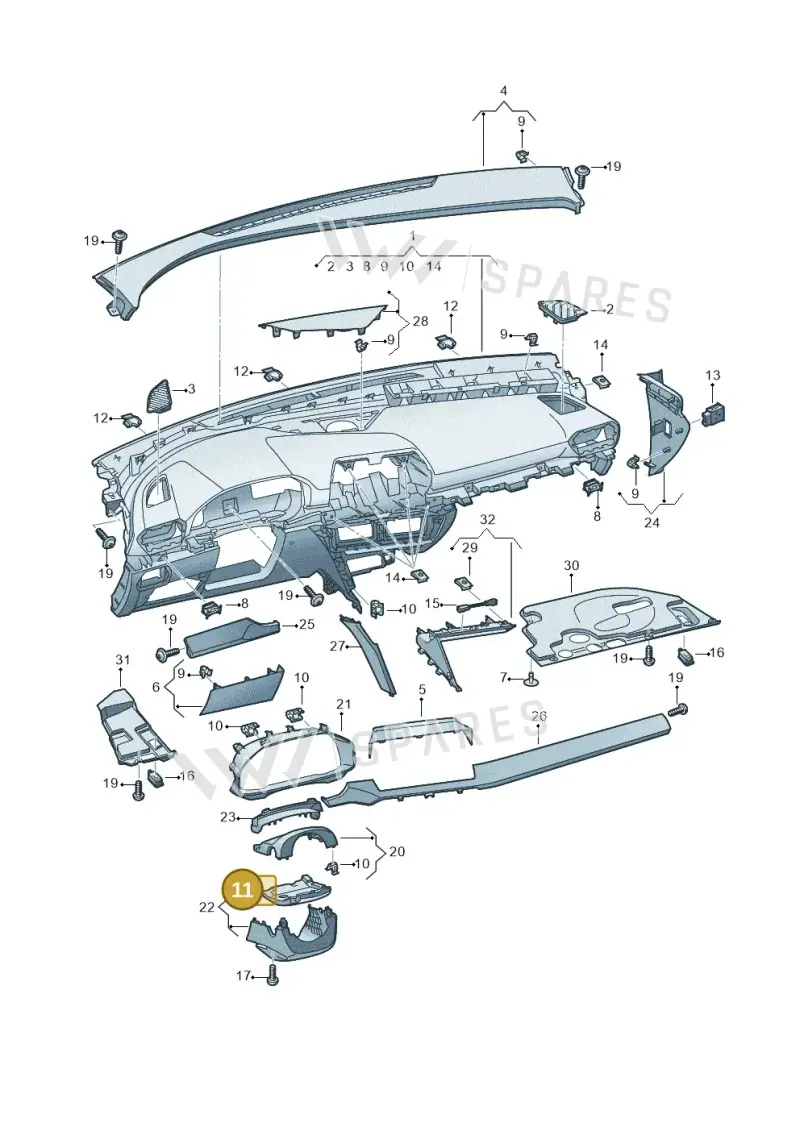 5FA858625 — SEAT CUPRA Formentor (2020-) diagram 5fn857010, position 11