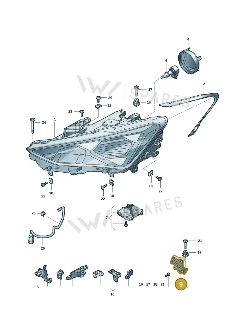 5FA941454B — SEAT Leon (2019-) diagram 5fn941010, position 9