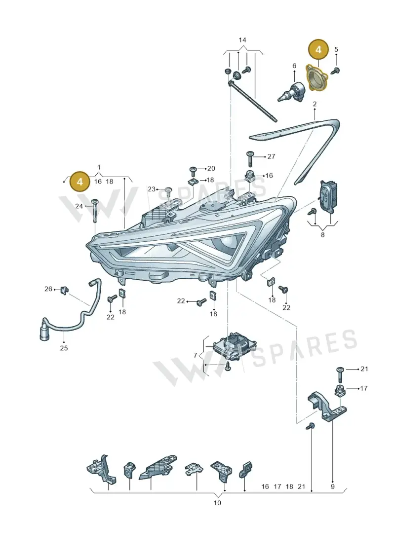 5FA941607 — SEAT Formentor TSI CUPRA (2020-) diagram 5fn941010, position 4