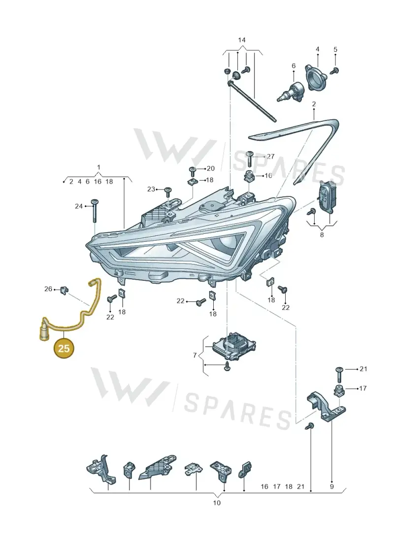 5FA941718B — SEAT Leon (2019-) diagram 5fn941010, position 25