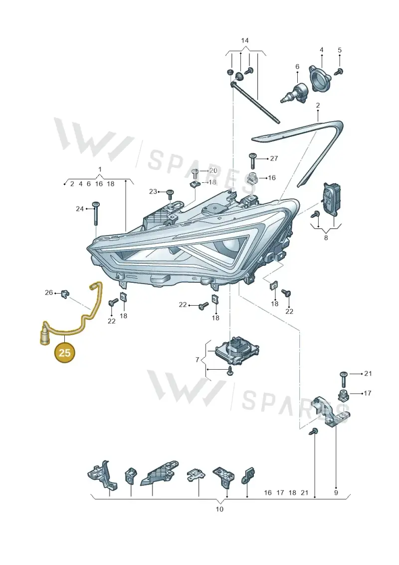 5FA941718C — SEAT Leon (2019-) diagram 5fn941010, position 25