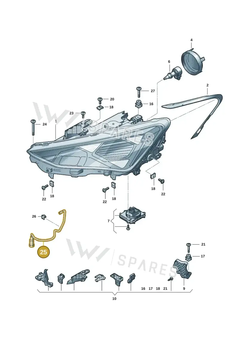 5FA941718D — SEAT Leon (2019-) diagram 5fn941010, position 25