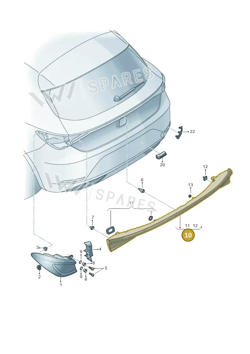 5FA945307AA — SEAT Leon (2019-) diagram 5fn945000, position 10