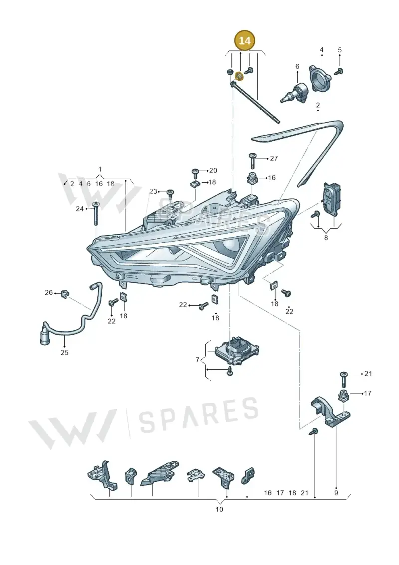 5FA998099 — SEAT Formentor TSI CUPRA (2020-) diagram 5fn941010, position 14