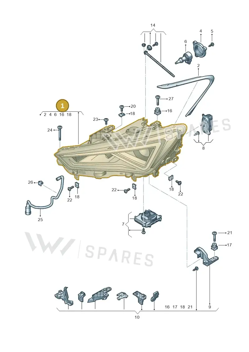 5FC941774B — SEAT Leon (2019-) diagram 5fn941010, position 1